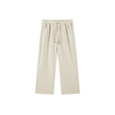 Men's Drawstring Textured Straight Pants